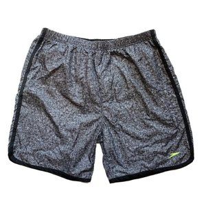 Speedo Swim Trunks Board Shorts Mens Large Built-In-Brief Surf Beach Heather NEW